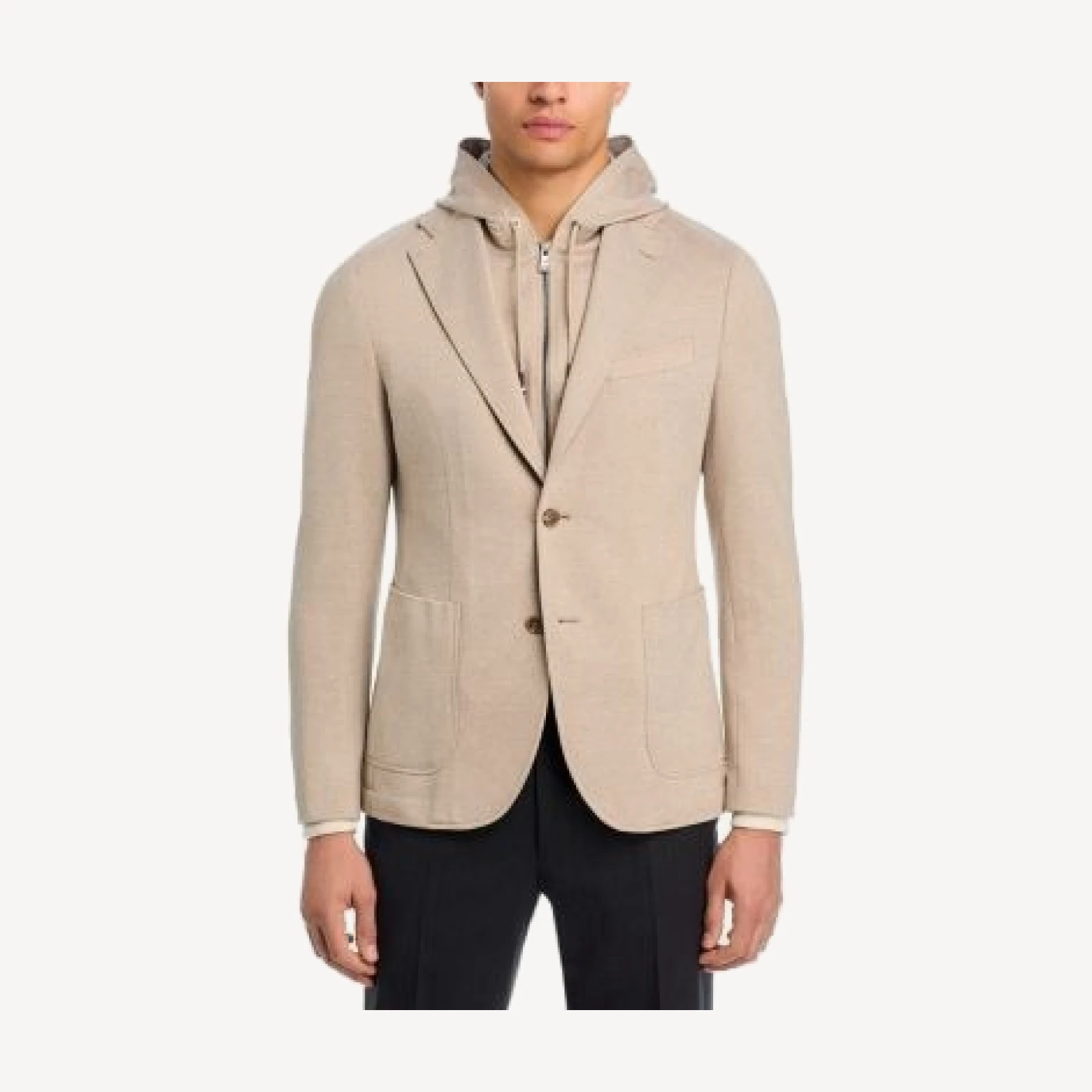 Boss Hanry Slim Fit Jersey Sport Coat with Removable Hood