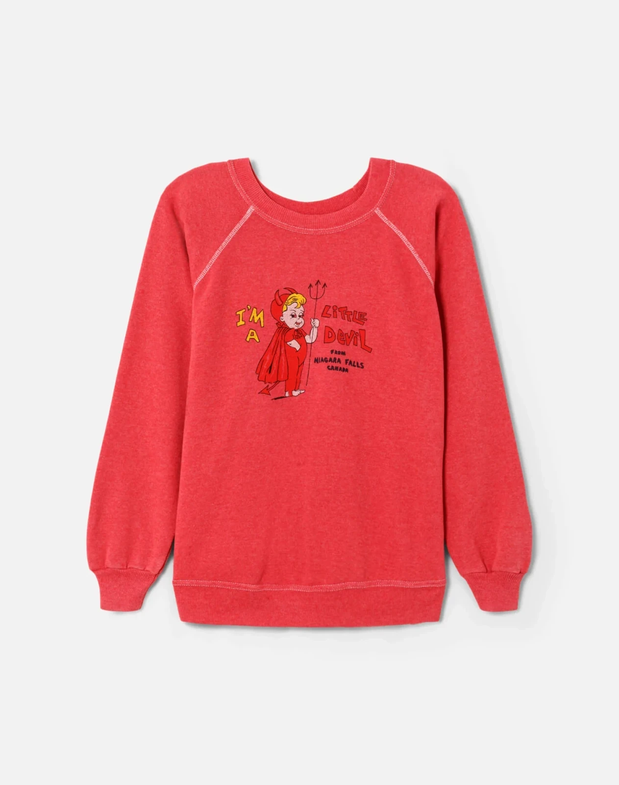 Upcycled "Little Devil" Sweatshirt in Orange - 11229785