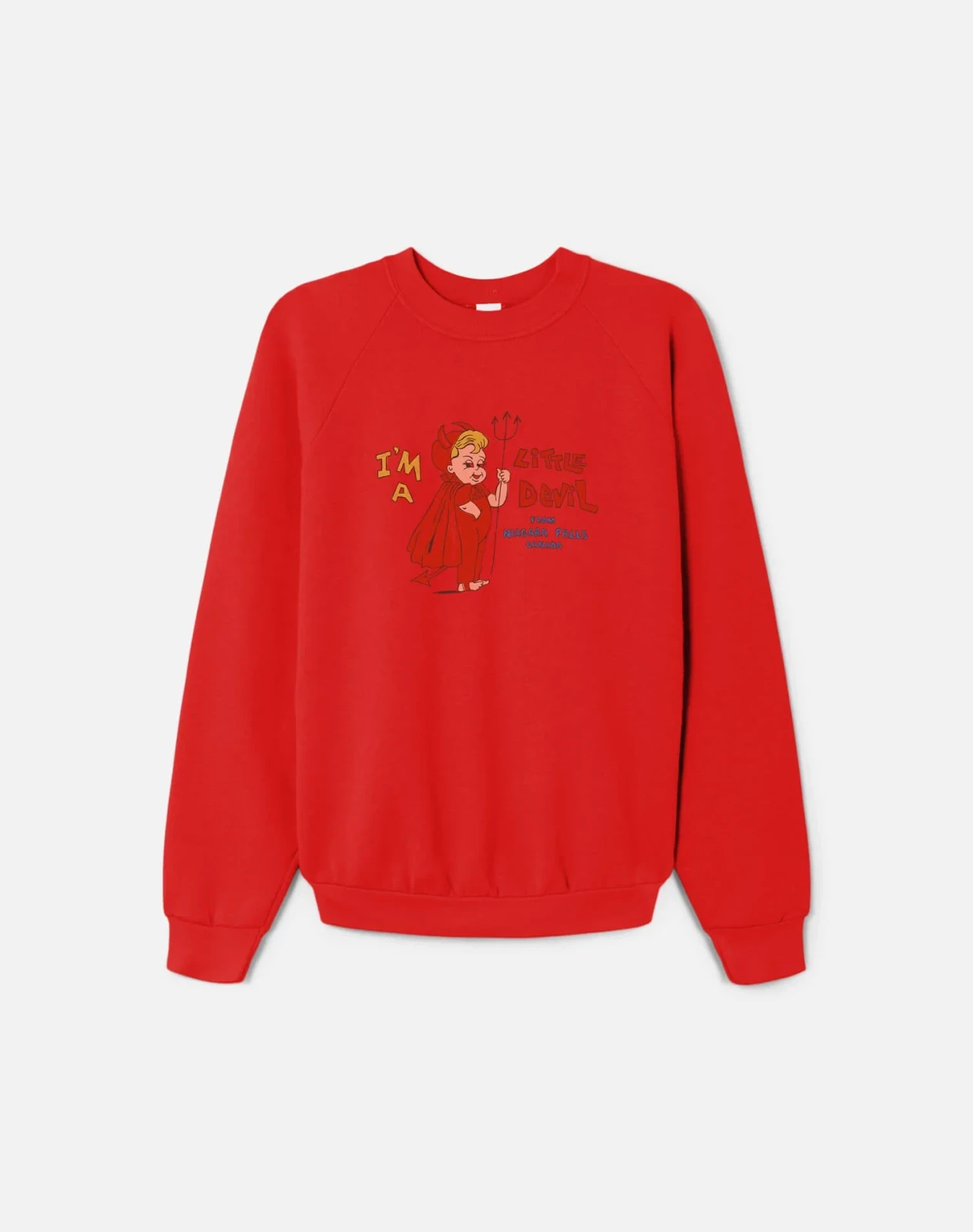 Upcycled "Little Devil" Sweatshirt in Orange - 11229785