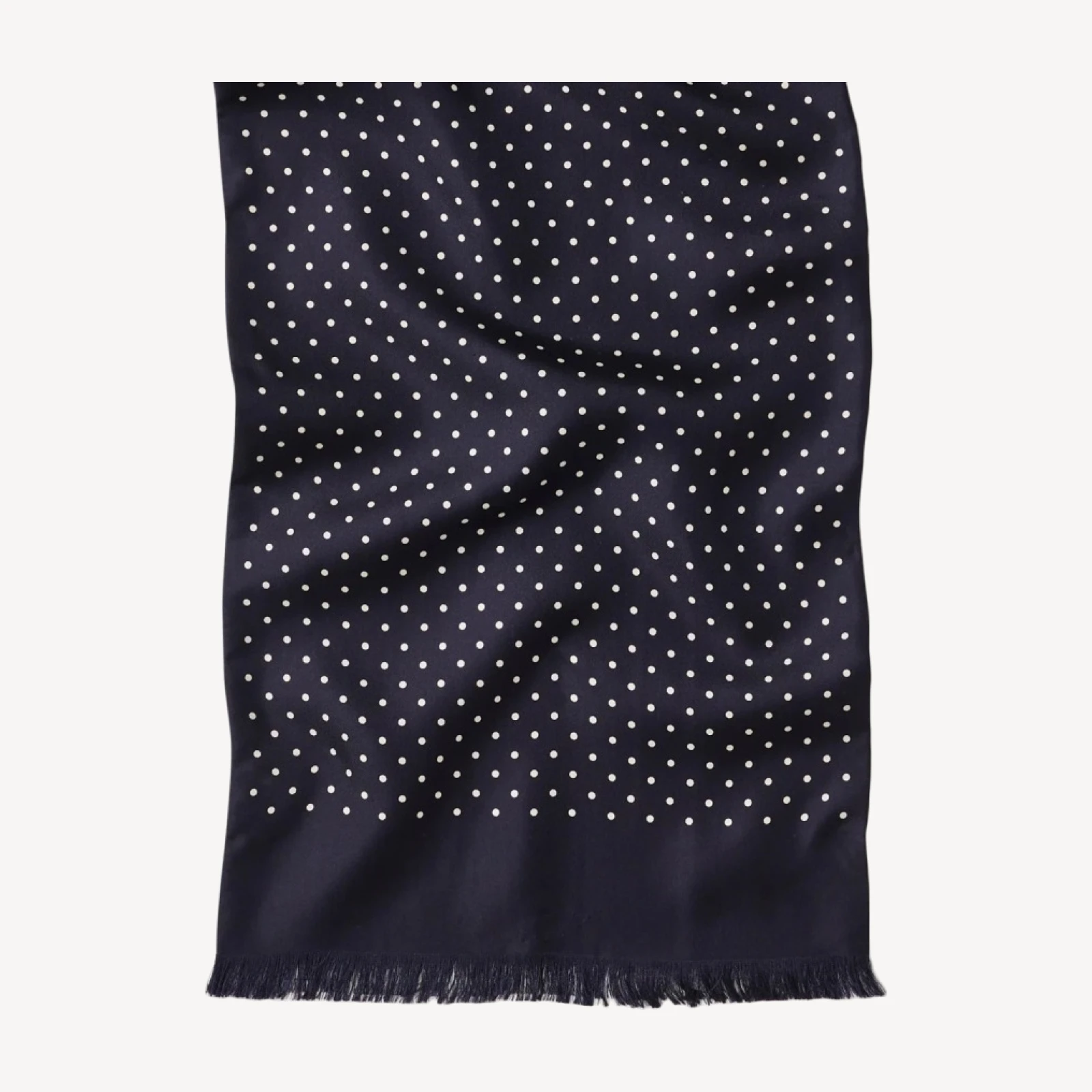 Navy Polka Dot Italian Silk Scarf