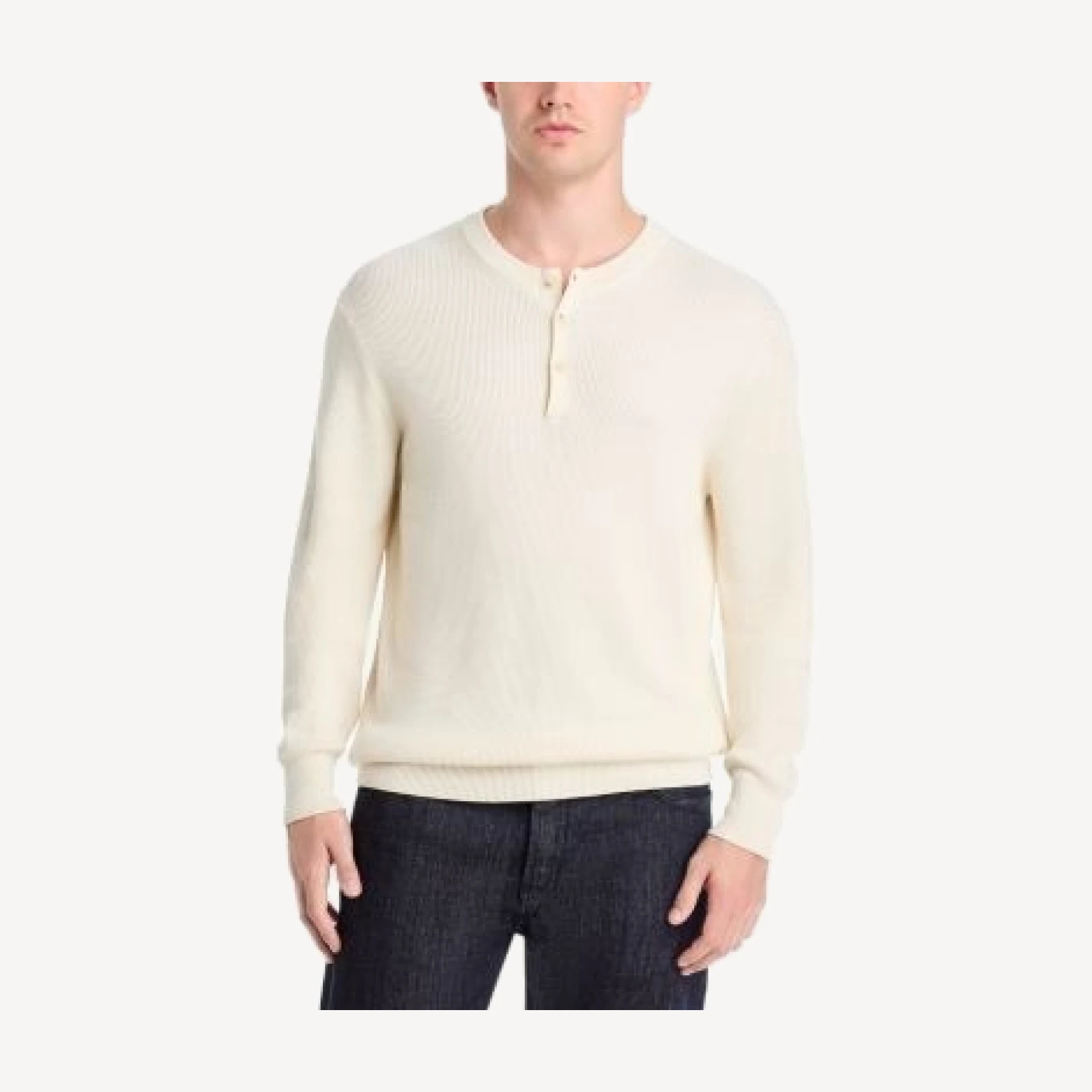 Boss Lenley Wool & Cotton Henley Sweater