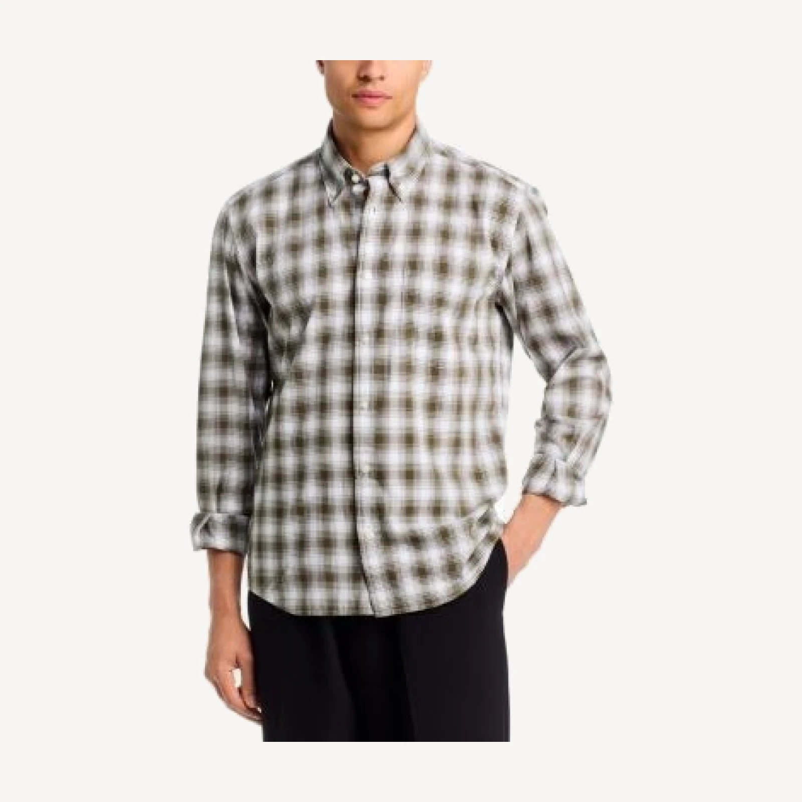Boss Liam Cotton Check Button Collar Shirt