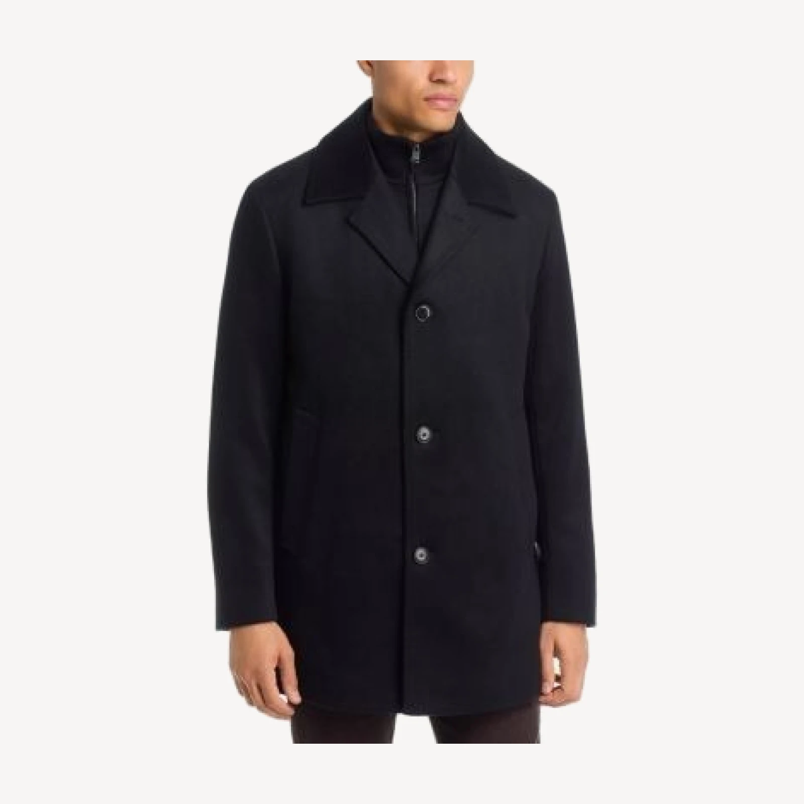 Boss Clark Wool & Cashmere 3-in-1 Carcoat with Removable Vest