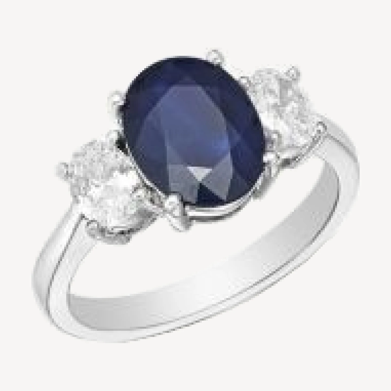 Sapphire and Diamond 3-Stone Ring in 14K White Gold - Exclusive