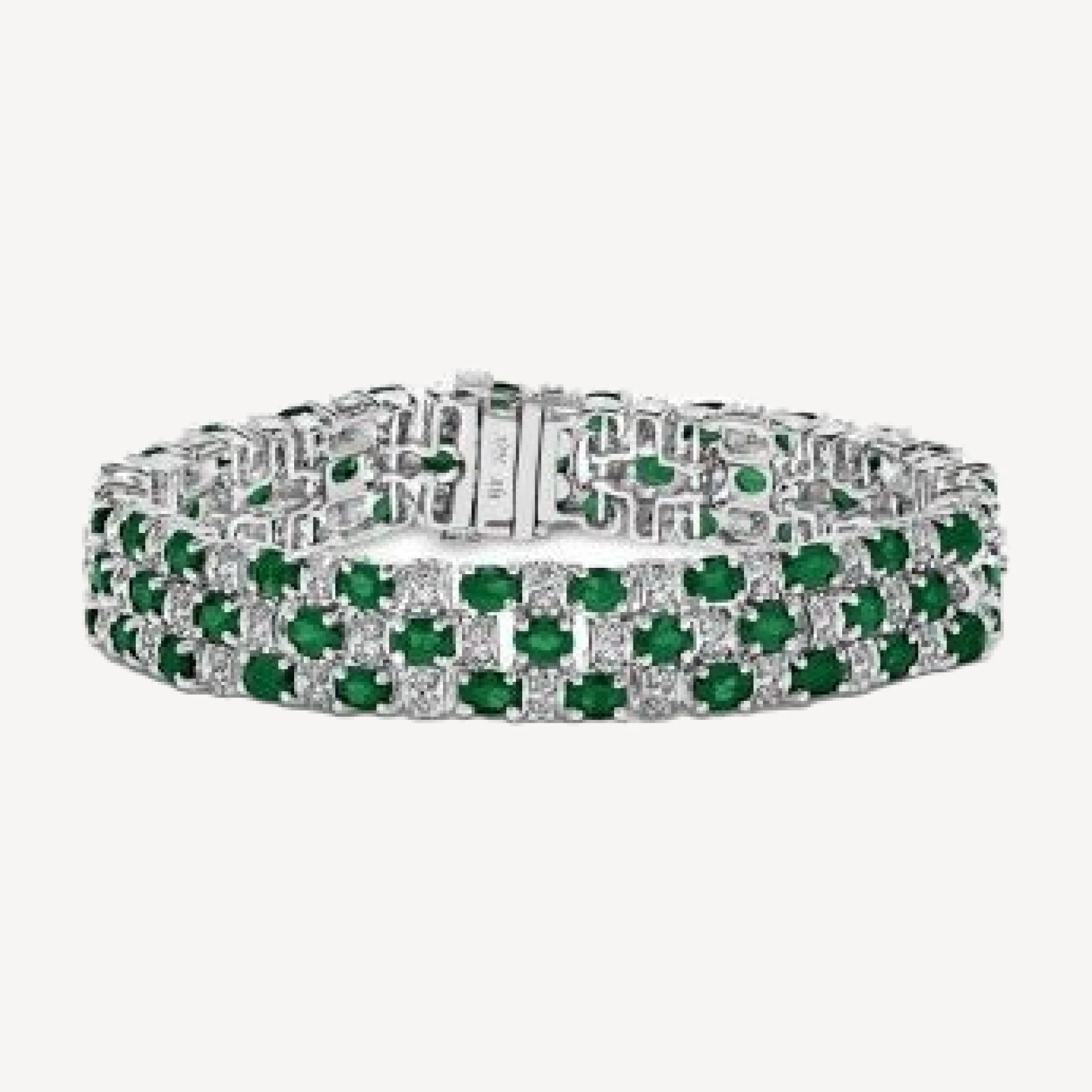Bloomingdale's Fine Collection Emerald & Diamond Flex Bracelet in 14K White Gold