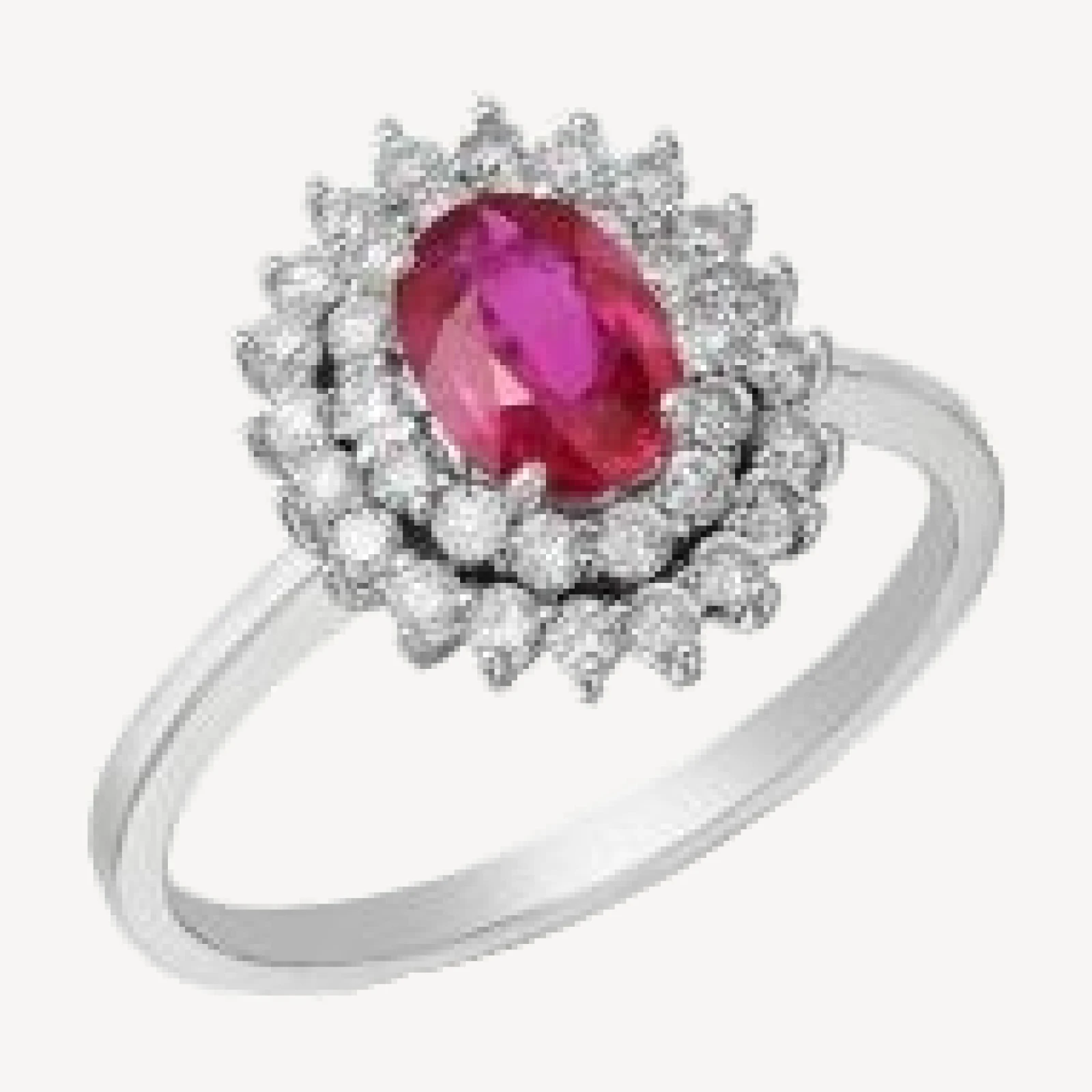 Bloomingdale's Fine Collection Ruby & Diamond Halo Ring in 14K White Gold