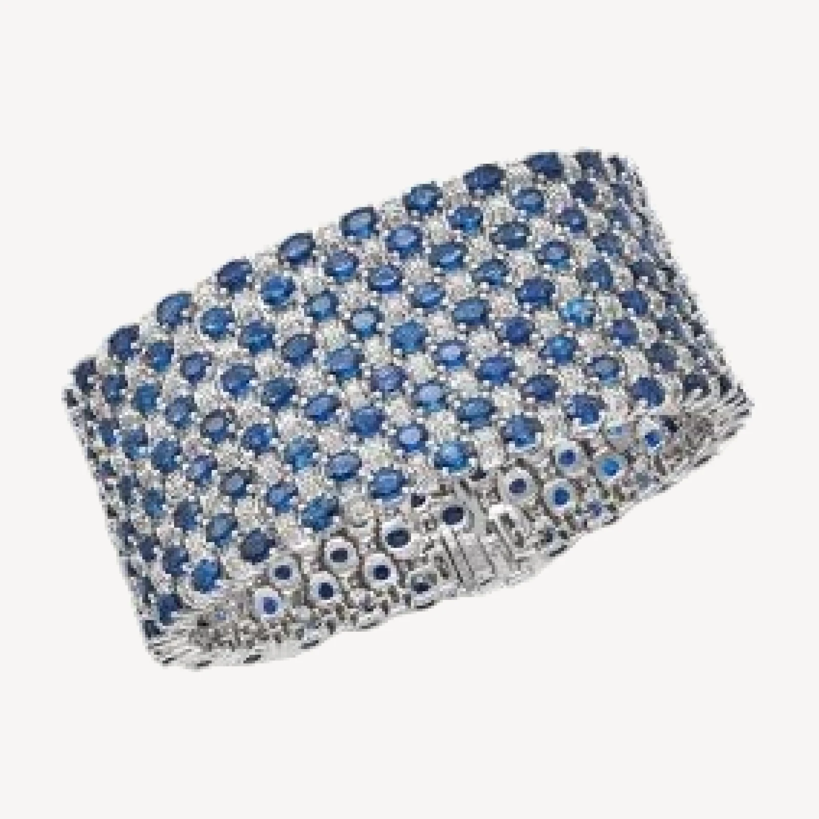 Bloomingdale's Fine Collection Sapphire & Diamond Multi Row Bracelet in 14K White Gold