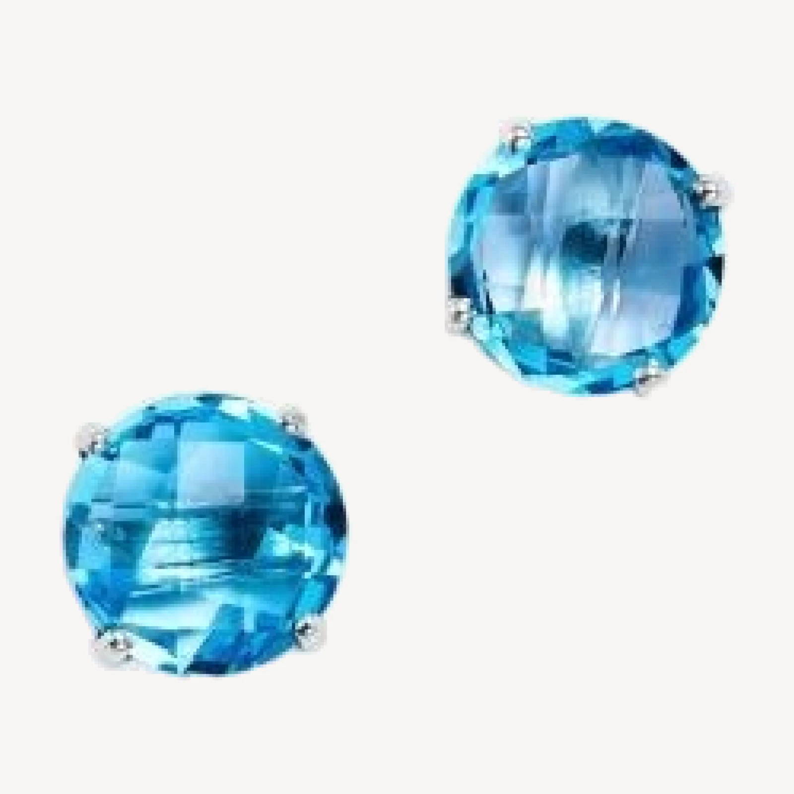 Blue Topaz Briolette Stud Earrings in 14K White Gold