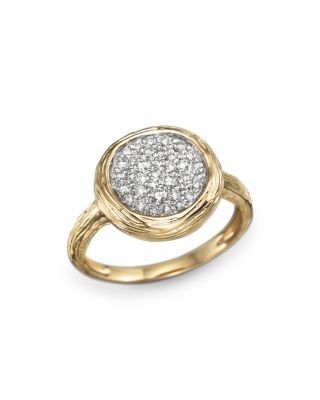 Diamond Circle Statement Ring in 14K Yellow Gold, .40 tcw