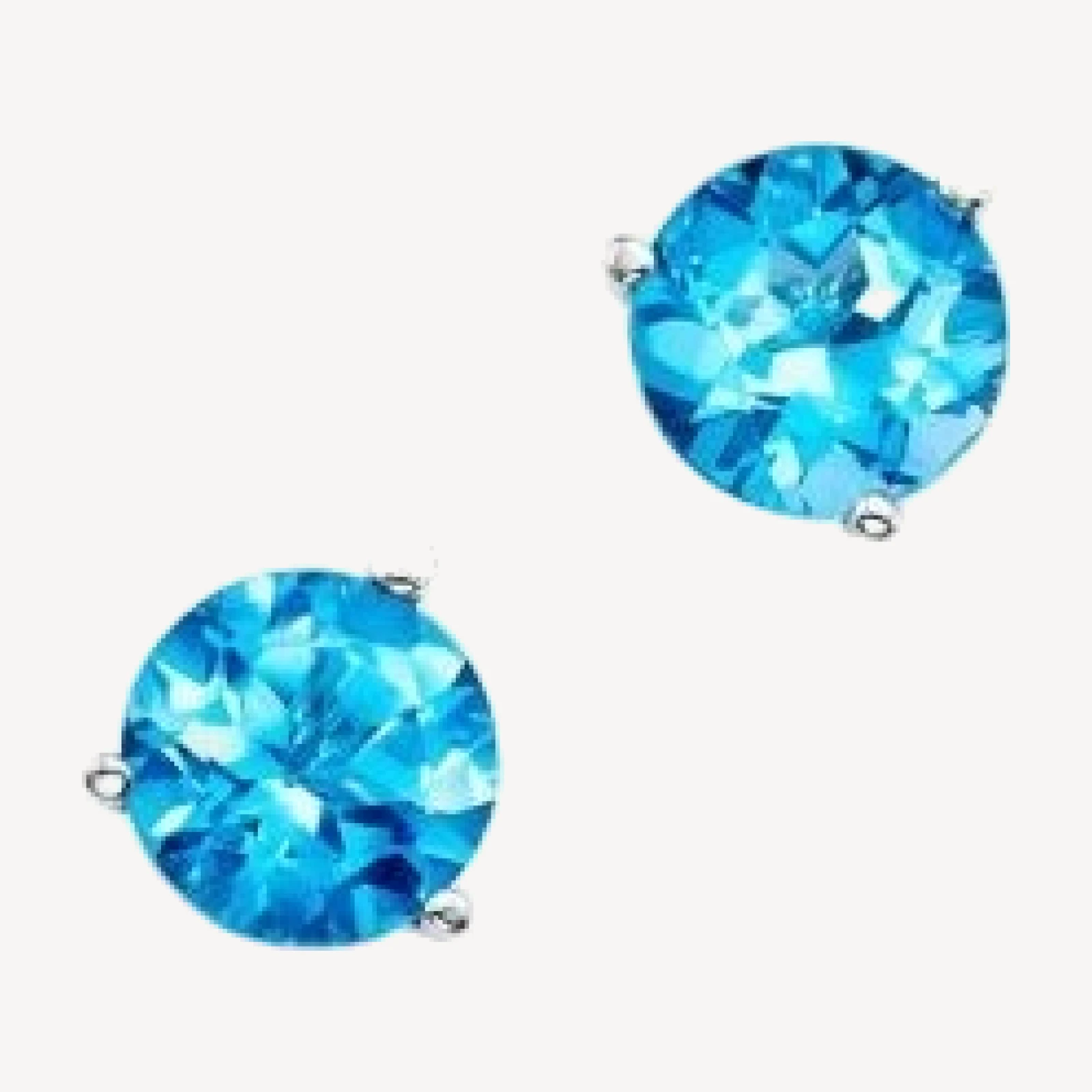 Blue Topaz Stud Earrings in 14K White Gold