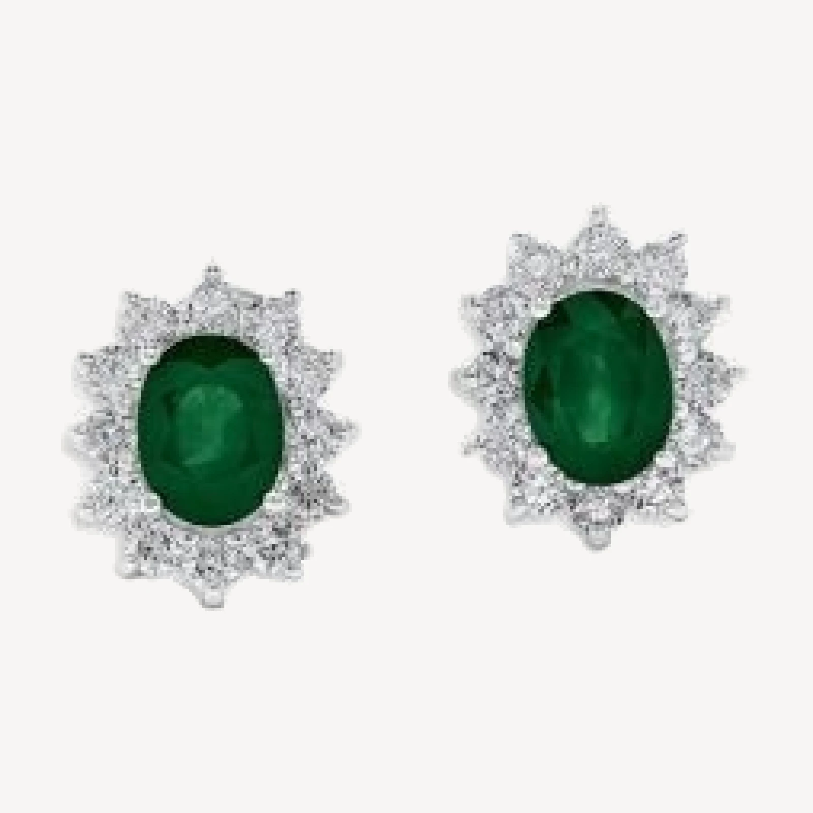 Bloomingdale's Fine Collection Emerald & Diamond Halo Starburst Stud Earrings in 14K White Gold