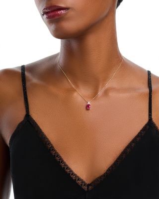 Bloomingdale's Ruby & Diamond Pendant Necklace in 14K Yellow Gold, 16