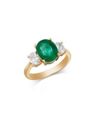 Bloomingdale's Emerald & Diamond Ring in 14K Yellow Gold