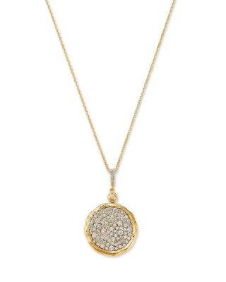 Bloomingdale's Fine Collection Diamond Disc Pendant Necklace in 14K Yellow Gold, 1.3 tcw