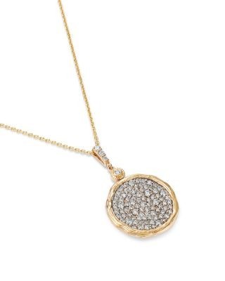 Bloomingdale's Fine Collection Diamond Disc Pendant Necklace in 14K Yellow Gold, 1.3 tcw
