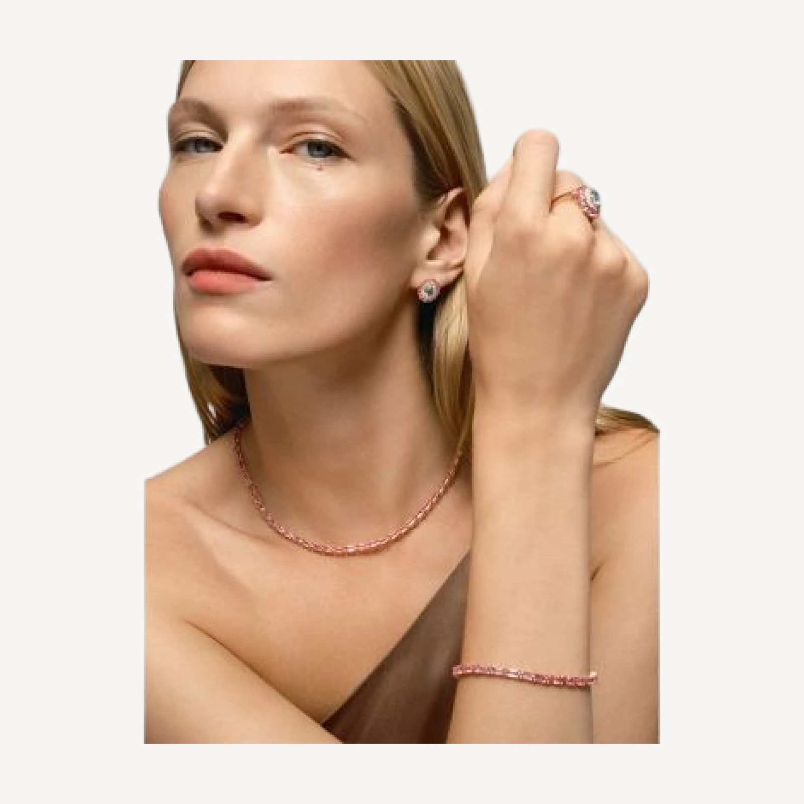 Bloomingdale's Pink Sapphire Tennis Necklace in 14K Rose Gold