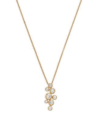 Bloomingdale's Fine Collection Diamond Bezel Cluster Pendant Necklace in 14K Yellow Gold, 0.50 tcw