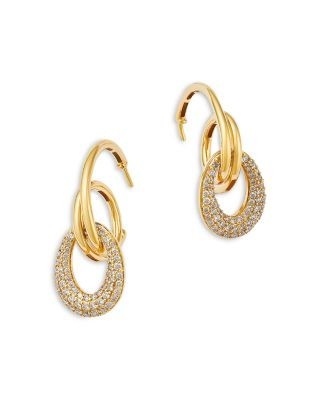 Bloomingdale's Fine Collection Diamond Pave Hoop Earrings in 14K Yellow Gold, 1.0 tcw
