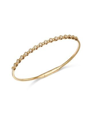 Bloomingdale's Fine Collection Diamond Bezel Link Bangle Bracelet in 14K Yellow Gold, 0.50 tcw
