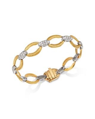 Bloomingdale's Fine Collection Diamond Link Bracelet in 14K Yellow & White Gold, 1.25 tcw