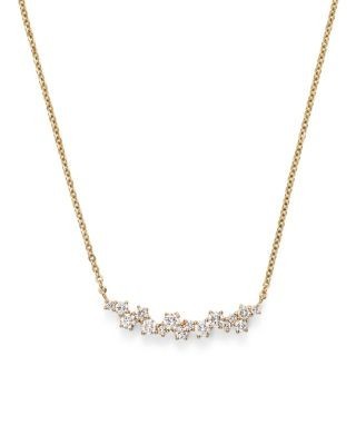 Diamond Scatter Necklace in 14K Yellow Gold, .50 tcw