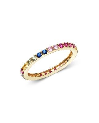 Bloomingdale's Fine Collection Rainbow Sapphire Band in 14K Yellow Gold