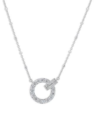 Bloomingdale's Fine Collection Diamond Circle Pendant Necklace in 14K White Gold, 0.75 tcw