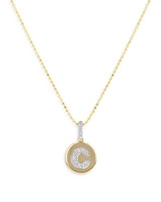 Bloomingdale's Fine Collection Diamond Accent Initial Pendant Necklaces in 14K Yellow Gold, 0.05-0.10 tcw