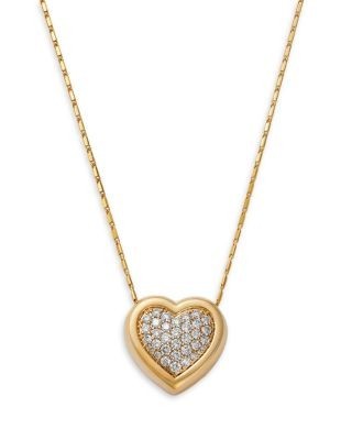 Bloomingdale's Fine Collection Diamond Heart Pendant Necklace in 14K Yellow Gold, 1.00 tcw