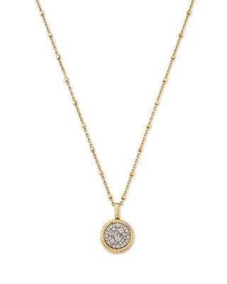 Bloomingdale's Fine Collection Diamond Pave Medallion Pendant Necklace Set in 14K Yellow Gold, 0.30 tcw