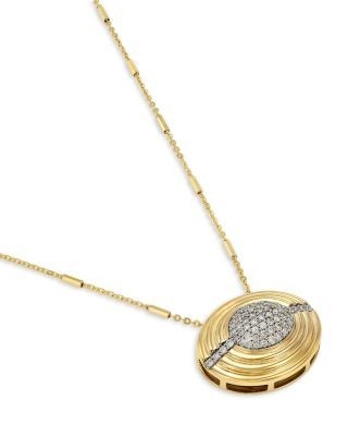 Bloomingdale's Fine Diamond Pave Disc Medallion Pendant Necklace in 14K Yellow Gold, 0.70 tcw