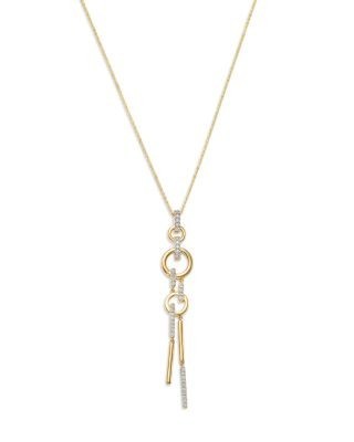 Bloomingdale's Fine Collection Diamond Linear Statement Pendant Necklace in 14K Yellow Gold, 0.35 tcw