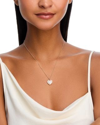 Bloomingdale's Fine Collection Diamond Pave Heart Pendant Necklace in 14K Yellow Gold, 0.53 tcw