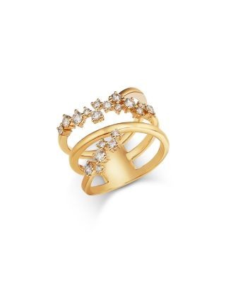Bloomingdale's Fine Collection Diamond Scatter Crossover Ring in 14K Yellow Gold, 0.72 tcw