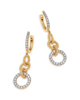 Bloomingdale's Fine Collection Diamond Circle Drop Earrings in 14K Yellow Gold, 0.85 tcw