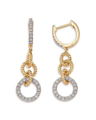 Bloomingdale's Fine Collection Diamond Circle Drop Earrings in 14K Yellow Gold, 0.85 tcw