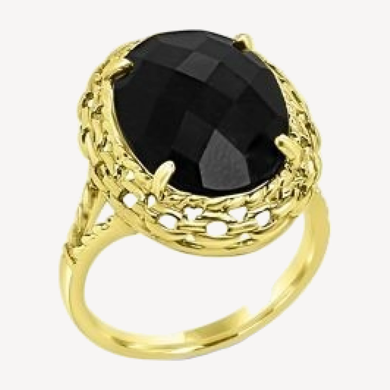 Bloomingdale's Fine Collection Onyx Oval Statement Ring in 14K Yellow Gold