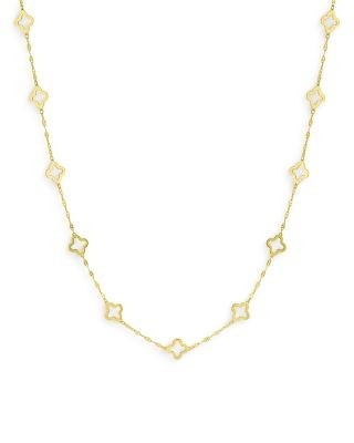 Bloomingdale's Fine Collection Quatrefoil Link Statement Necklace in 14K Yellow Gold