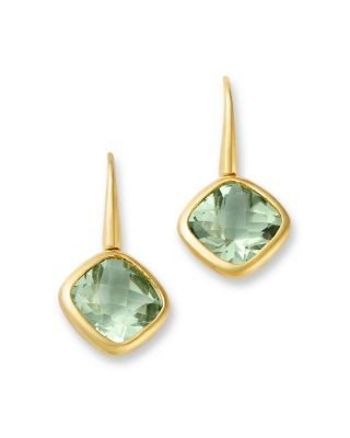 Bloomingdale's Fine Collection Prasiolite Bezel Drop Earrings in 14K Yellow Gold