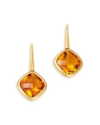 Bloomingdale's Fine Collection Gemstone Cushion Drop Earrings in 14K Yellow Gold