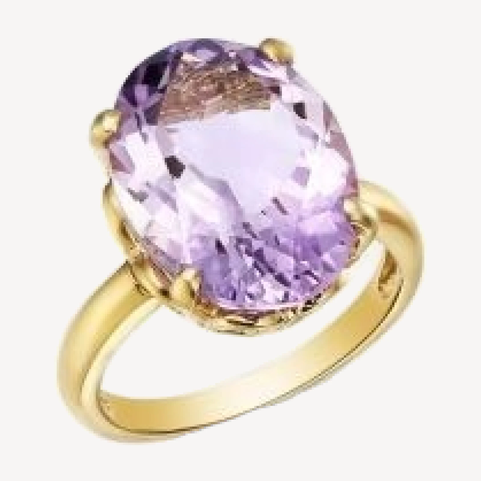 Bloomingdale's Fine Collection Oval Cut Rose Amethyst Ring in 14K Yellow Gold