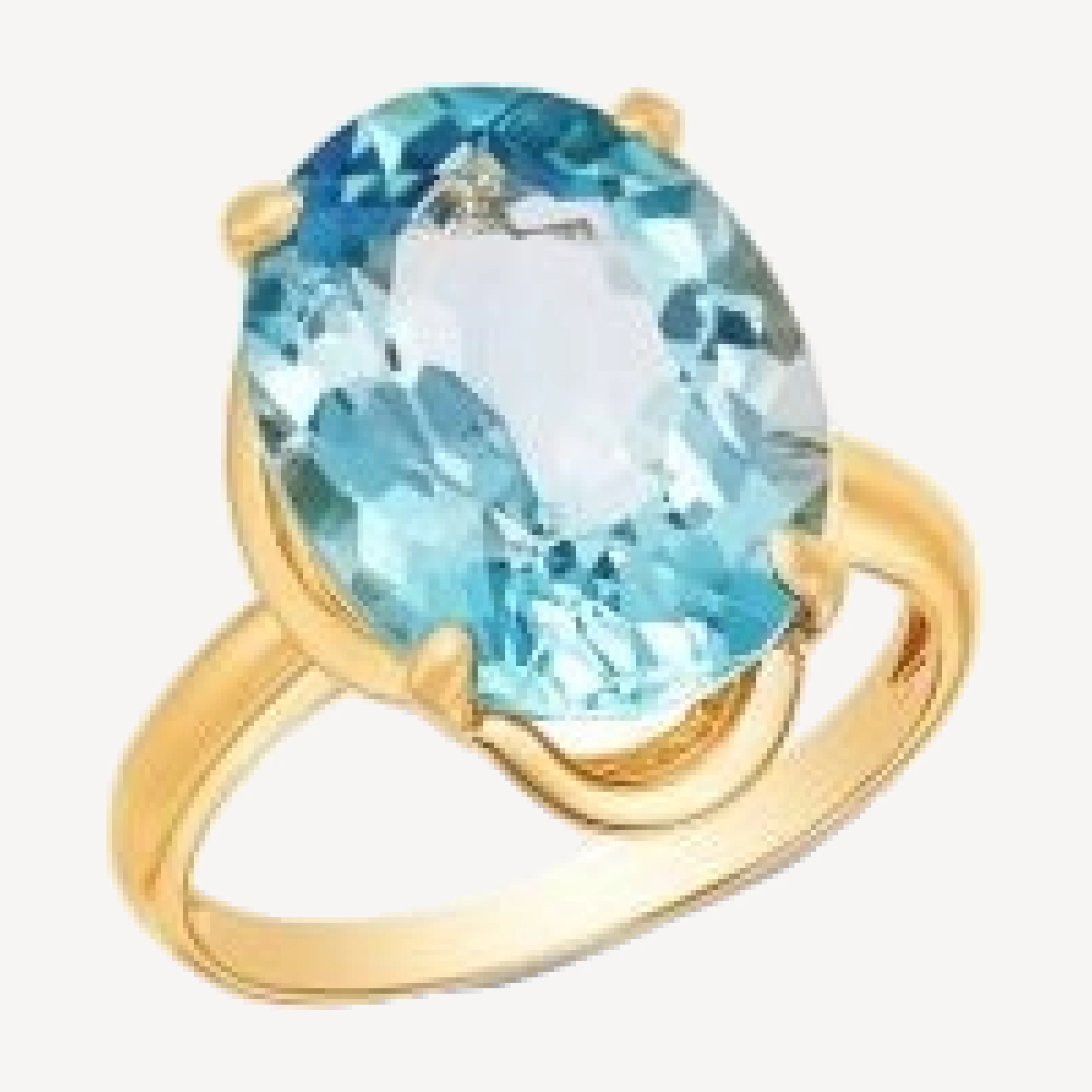 Bloomingdale's Fine Collection Sky Blue Topaz Oval Ring in 14K Yellow Gold