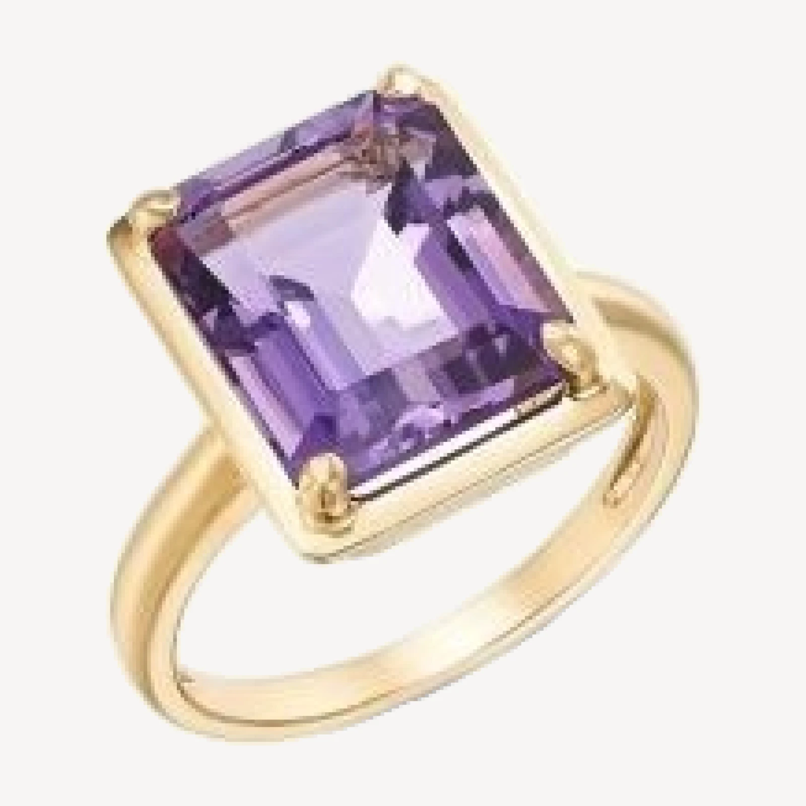 Bloomingdale's Fine Collection Amethyst Emerald Cut Ring in 14K Yellow Gold