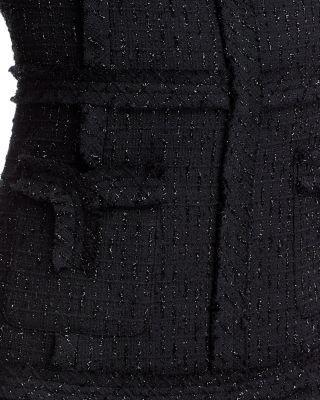 Teri Jon by Rickie Freeman Metallic Tweed Geo Stripe Dress