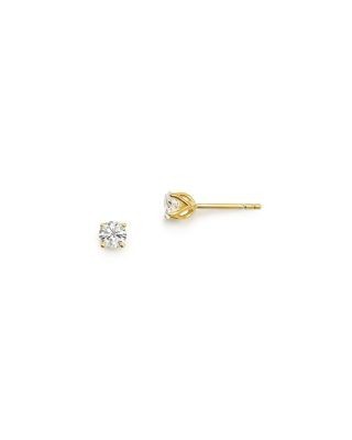Diamond Round Tulip Stud Earrings in 14K Yellow Gold, 0.25 tcw