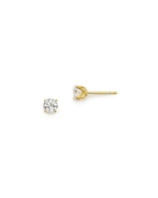Diamond Round Tulip Stud Earrings in 14K Yellow Gold, 0.50 tcw