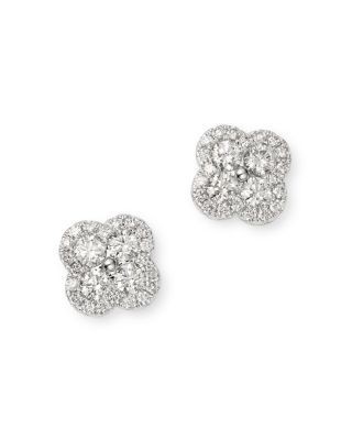 Bloomingdale's Fine Collection Diamond Clover Stud Earrings in 14K White Gold, 0.55 tcw