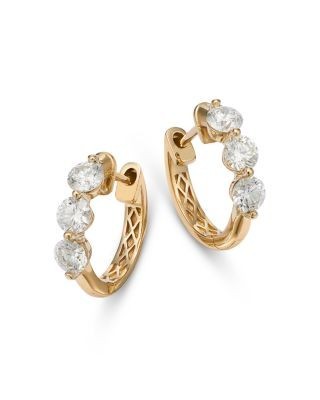 Bloomingdale's Fine Collection Diamond Hoop Earrings in 14K Yellow Gold, 1.0 tcw