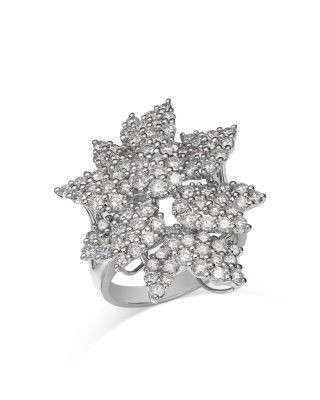 Bloomingdale's Fine Collection Diamond Flower Ring in 14K White Gold, 3.20 ct. t. w