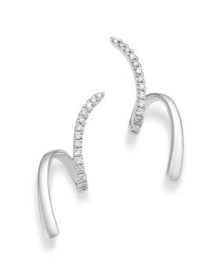 Bloomingdale's Fine Collection 14K White Gold Diamond Ear Climbers, 0.33 tcw